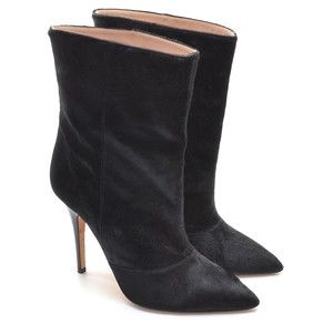 Emerson Fry Black Leather Pony Hair Stiletto Boots 40